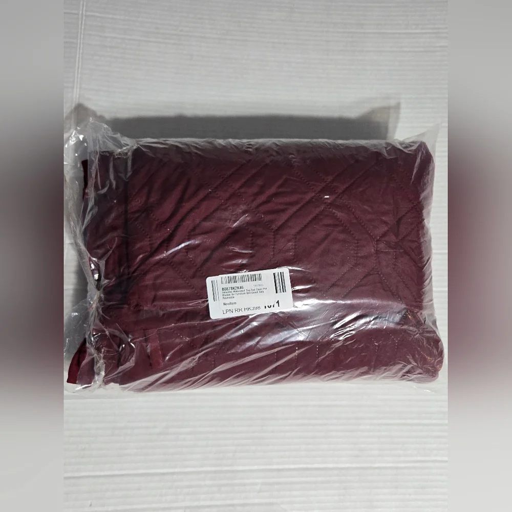 Ameritex Waterproof Reversible Pet Blanket Burgundy 52x82 Sofa Couch Bed Cover